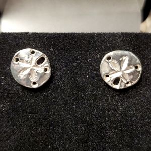Sterling Silver Sand Dollar Nautical Earrings